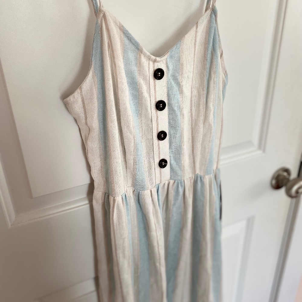 J For Justify Blue & White Striped Midi Dress